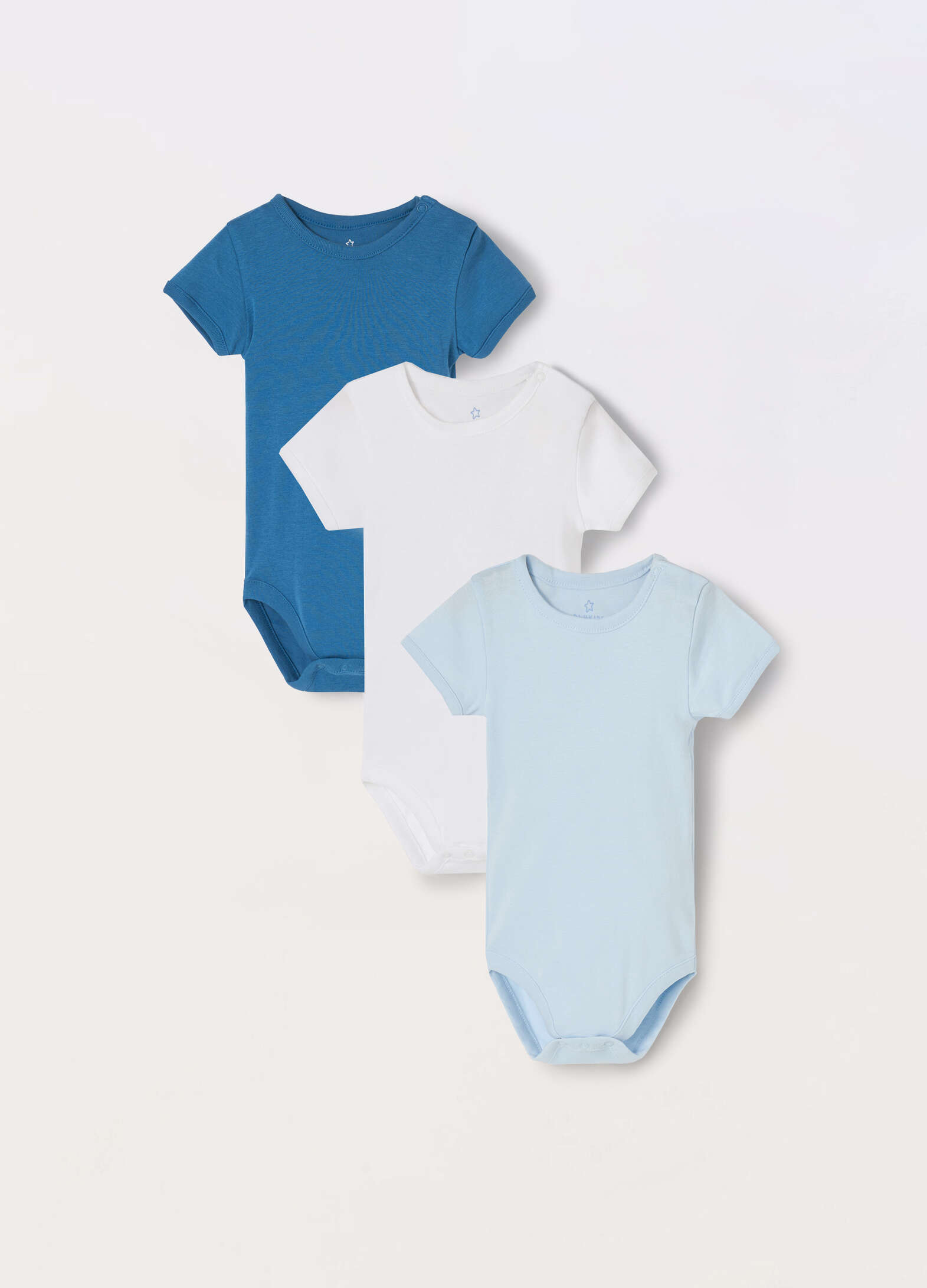 Pack of 3 pure cotton newborn bodysuits