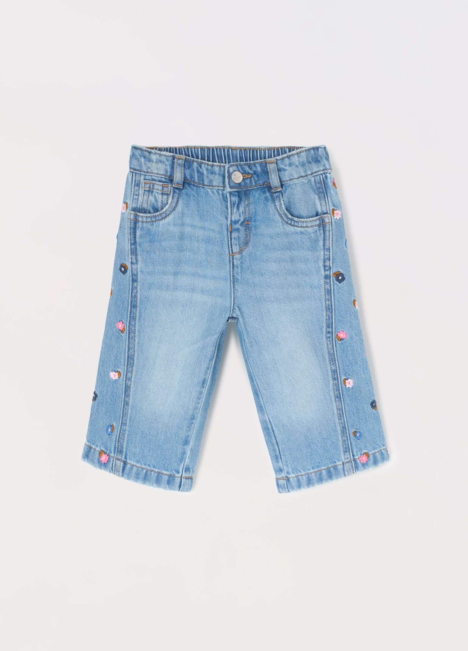 Newborn pure cotton denim trousers