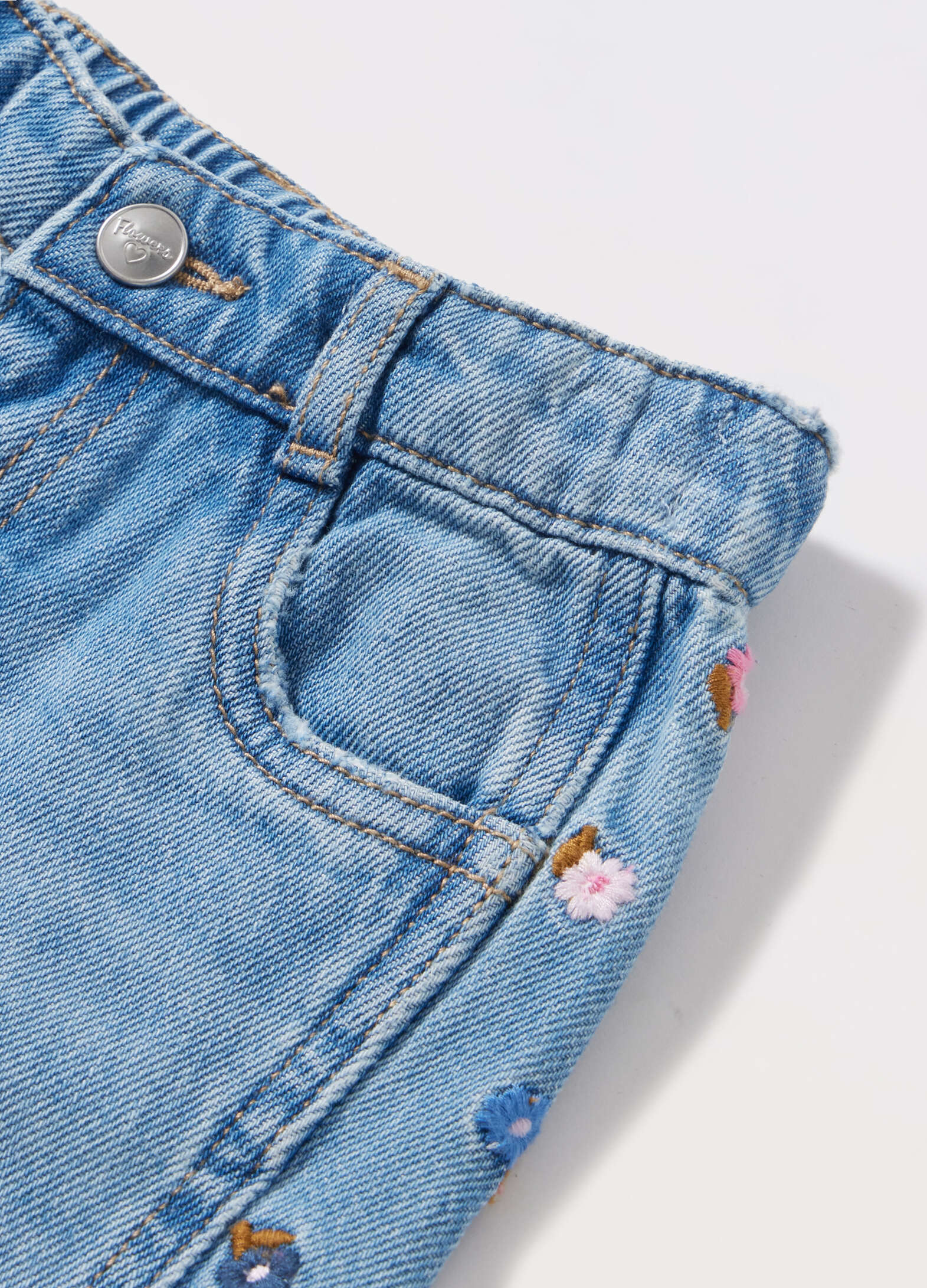 Newborn pure cotton denim trousers