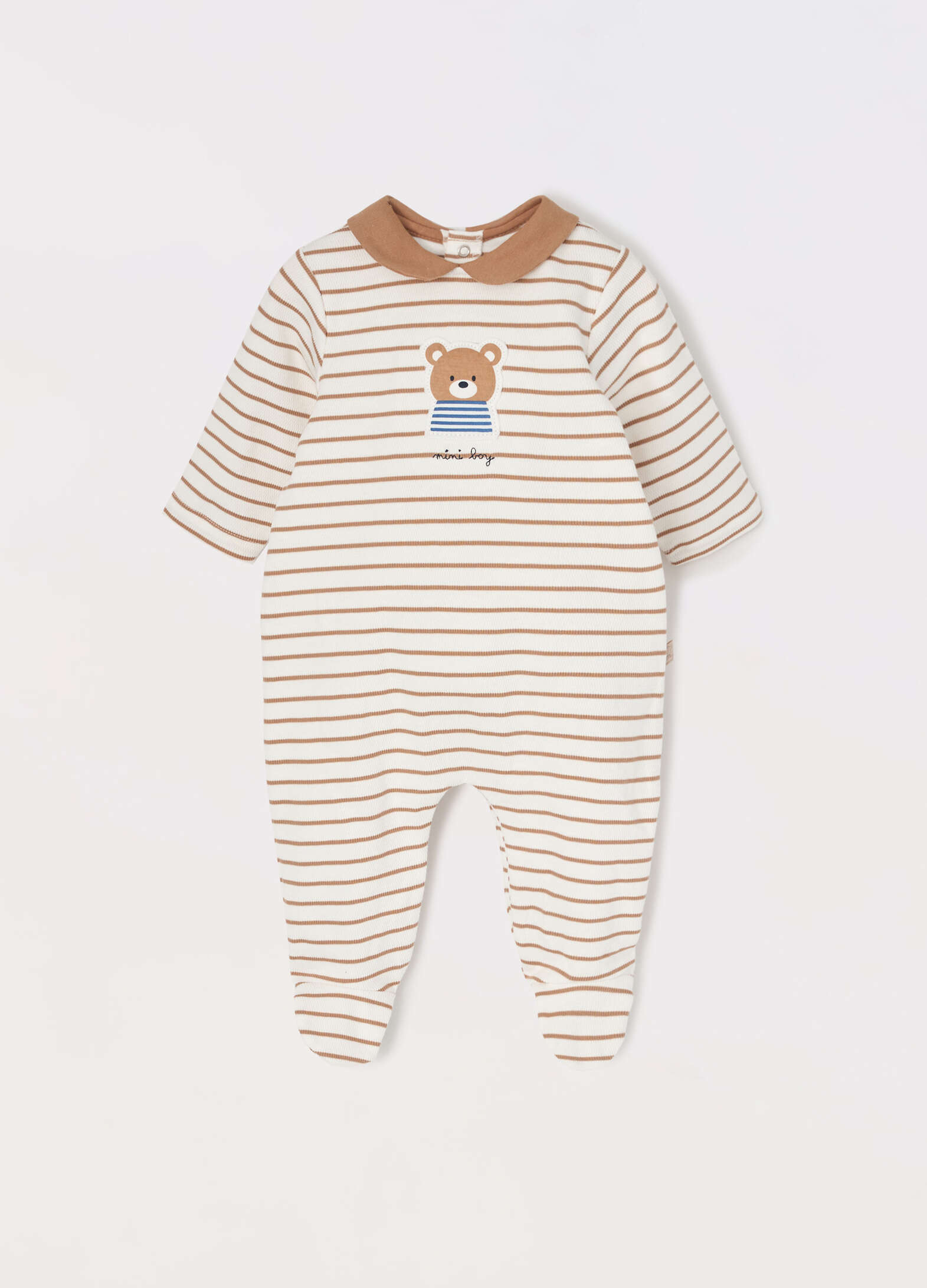 Pure cotton ribbed baby romper