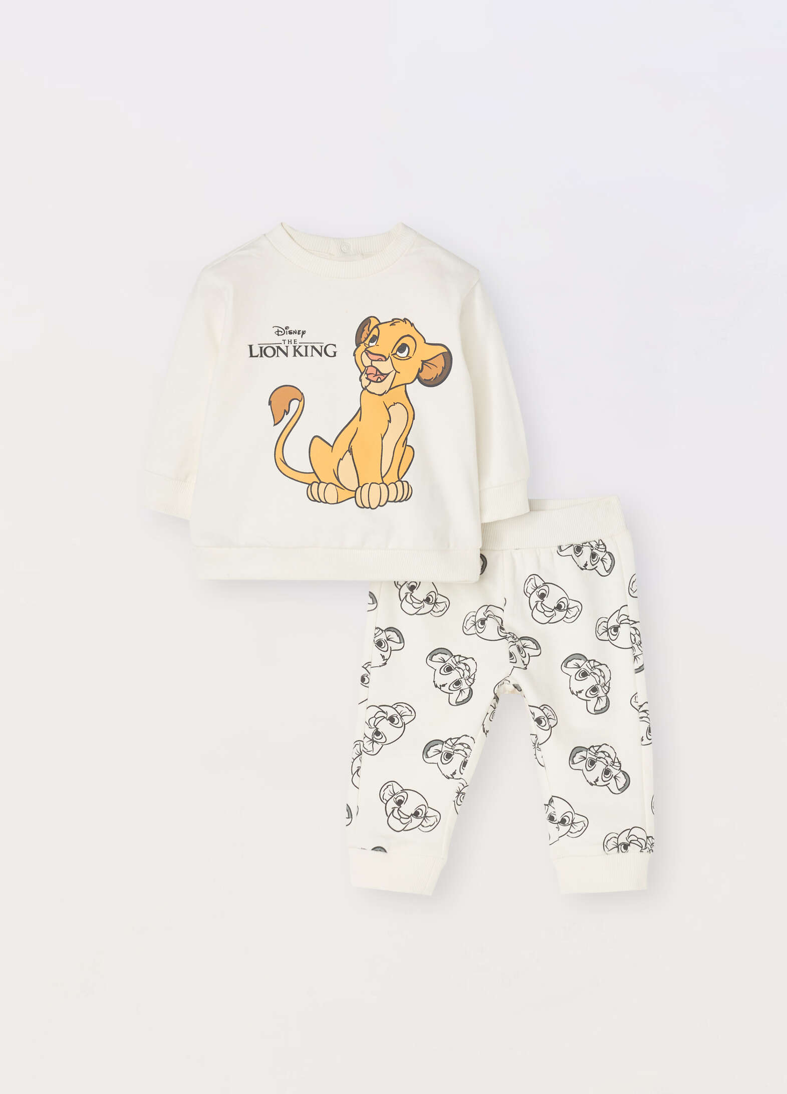 Jogging set Lion King in pure cotton fleece newborn