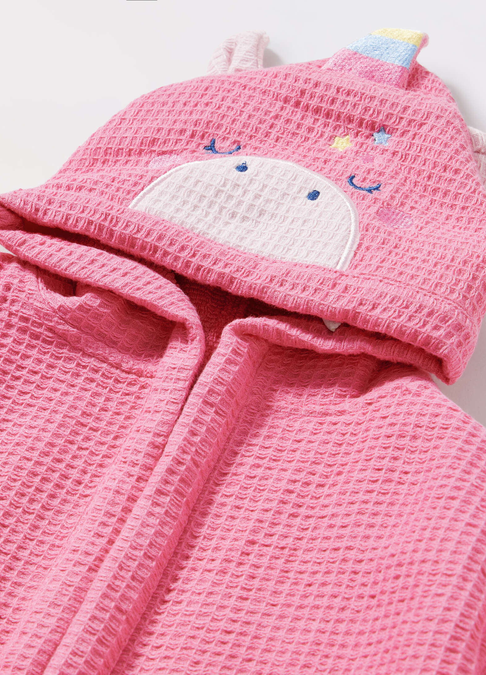 Pure cotton bathrobe with hood for newborns