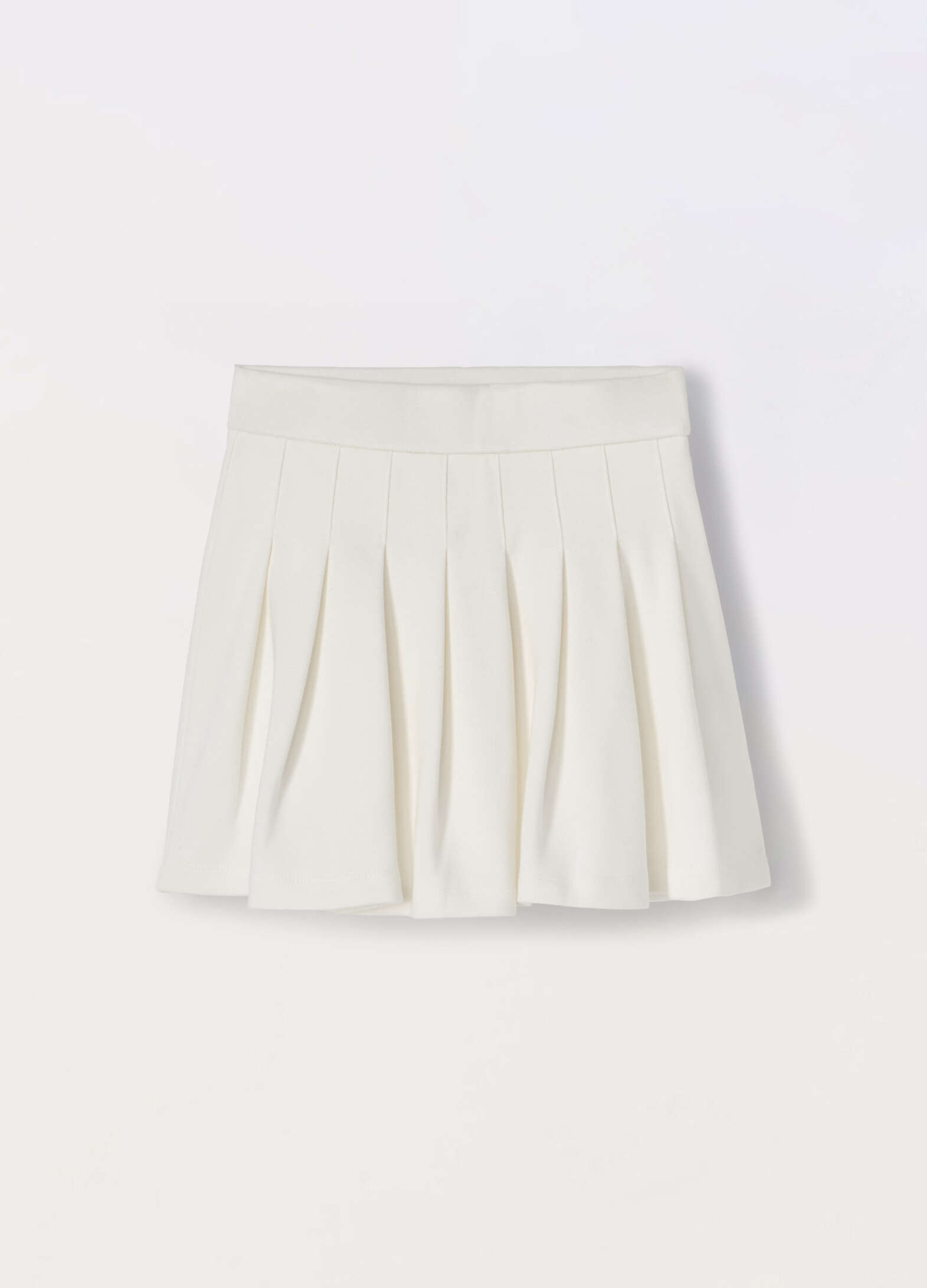 Pleated miniskirt in Milano stitch for girls