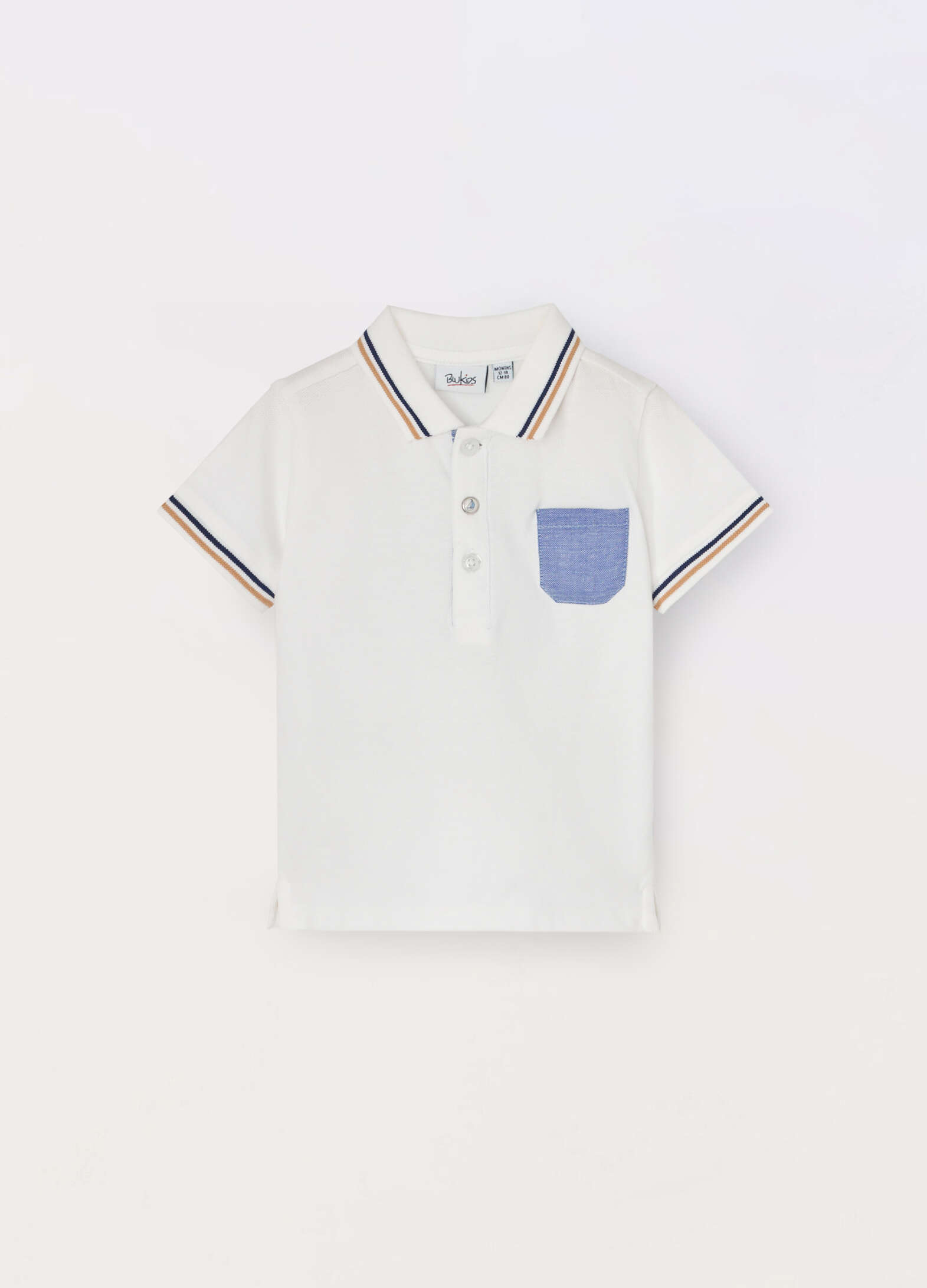 Baby short-sleeved piquet cotton polo shirt