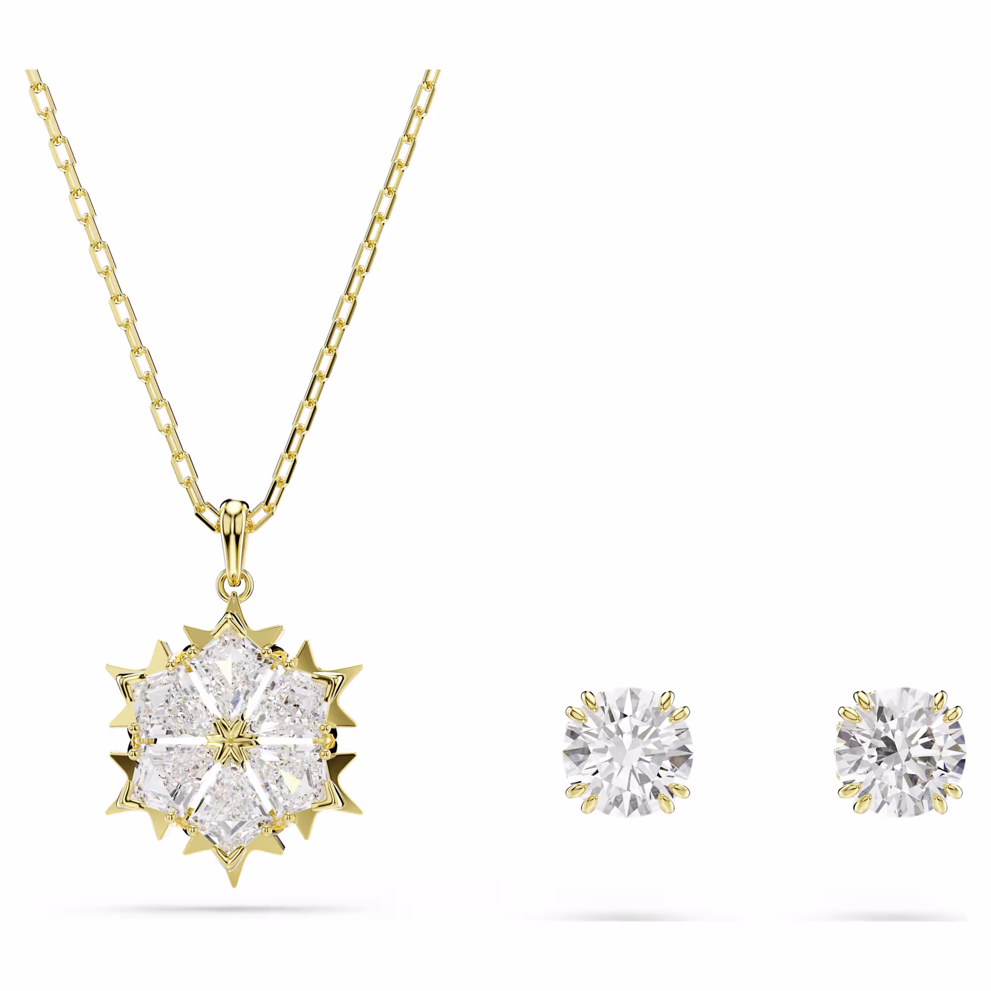 6a312c87e7fa0_magic-set--set-(2)--mixed-cuts--snowflake--white--18k-gold-finish-swarovski-5758002.avif